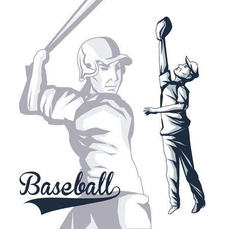 Baseball sport concept represented by cartoon player icon. Isolated and flat illustration.のイラスト素材