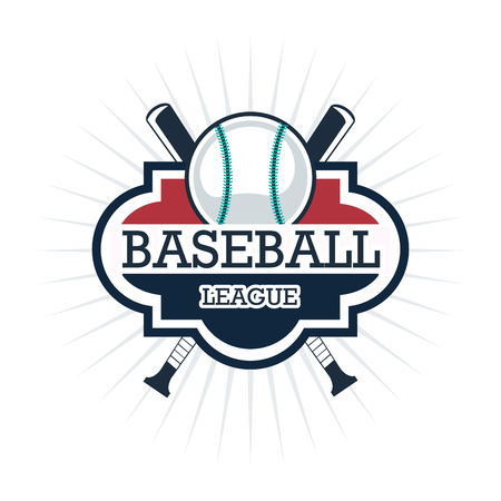 Baseball sport concept represented by ball and bat icon. Isolated and Colorfull illustration.のイラスト素材