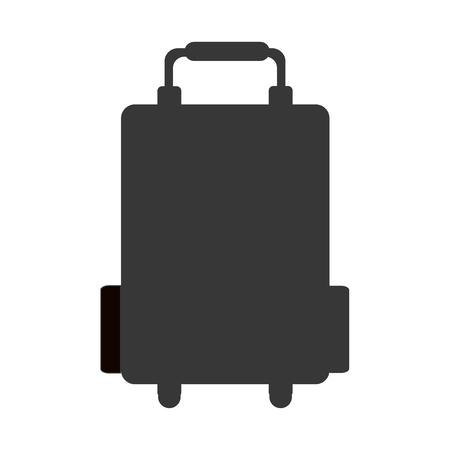flat design suitcase with wheels icon vector illustrationのイラスト素材