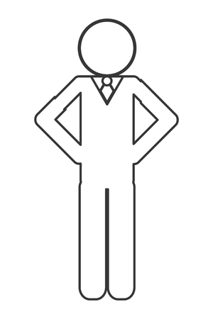 flat design businessman pictogram icon vector illustrationのイラスト素材