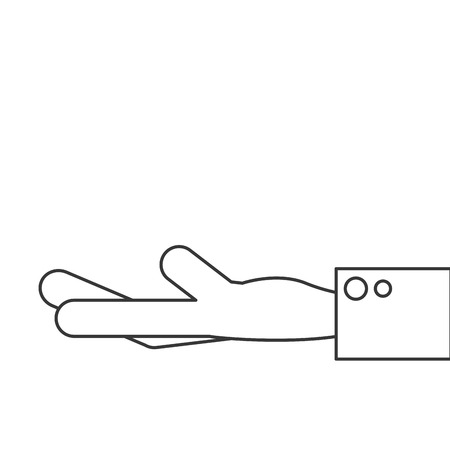 flat design open hand icon vector illustrationのイラスト素材