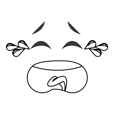 flat design crying emoticon face icons vector illustrationのイラスト素材