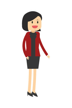 flat design business woman icon vector illustrationのイラスト素材
