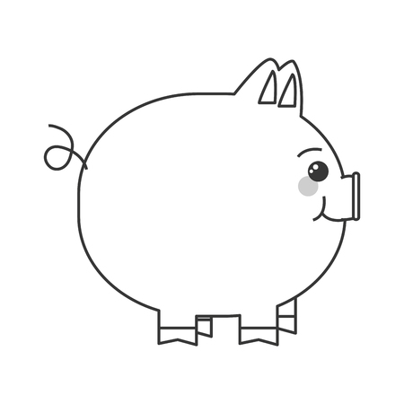 flat design piggy bank icon vector illustrationのイラスト素材