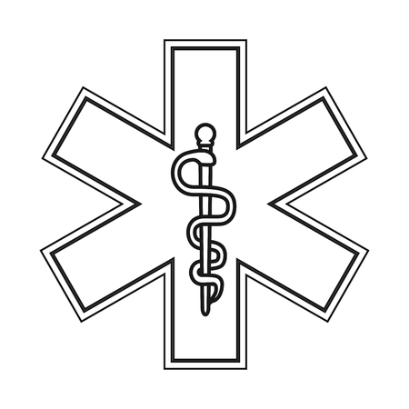 flat design rod of asclepius icon vector illustrationのイラスト素材