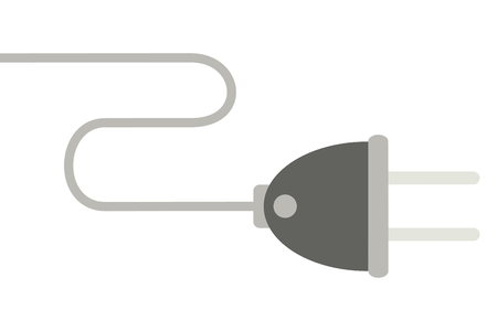 flat design plug with cord icon vector illustrationのイラスト素材