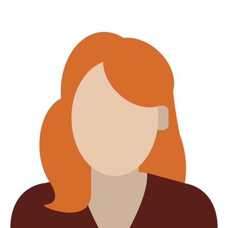 simple flat design faceless woman portrait icon vector illustrationのイラスト素材