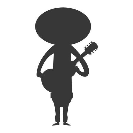 flat design mariachi musician icon vector illustration silhouetteのイラスト素材