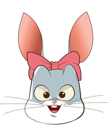 flat design rabbit cartoon icon vector illustrationのイラスト素材