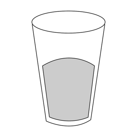 flat design glass cup with liquid icon vector illustrationのイラスト素材