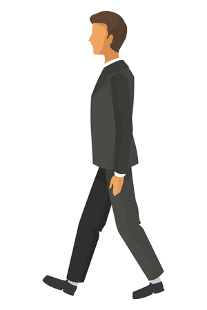 flat design businessman walking icon vector illustrationのイラスト素材