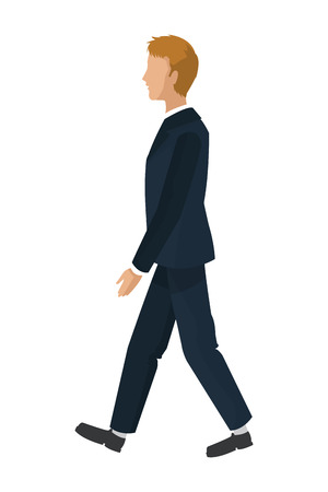 flat design businessman walking icon vector illustrationのイラスト素材
