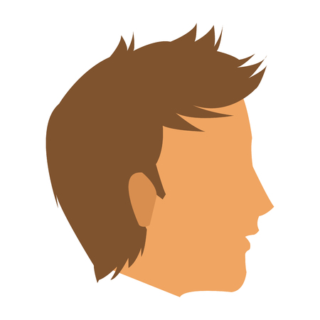 flat design faceless head of man icon vector illustrationのイラスト素材