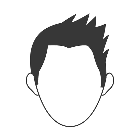 flat design faceless head of man icon vector illustrationのイラスト素材