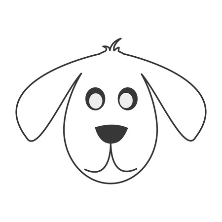 flat design cute dog cartoon icon vector illustrationのイラスト素材