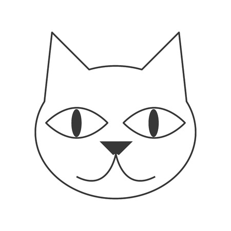 flat design cute cat cartoon icon vector illustrationのイラスト素材