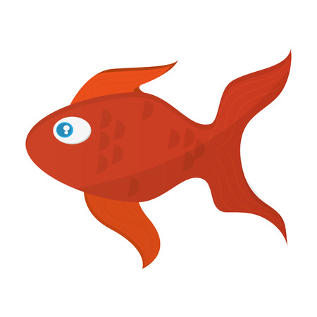 flat design single goldfish icon vector illustrationのイラスト素材