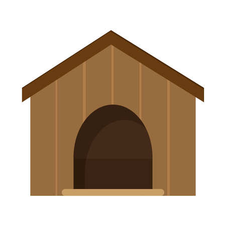 flat design dog house icon vector illustrationのイラスト素材