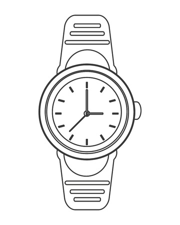 flat design analog watch icon vector illustrationのイラスト素材