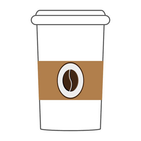 flat design disposable coffee cup icon vector illustrationのイラスト素材