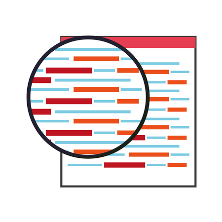 flat design browser window with zoom icon vector illustrationのイラスト素材