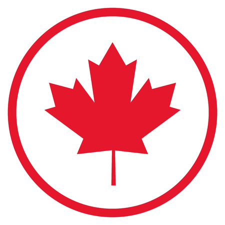 flat design canadian badge icon illustrationのイラスト素材