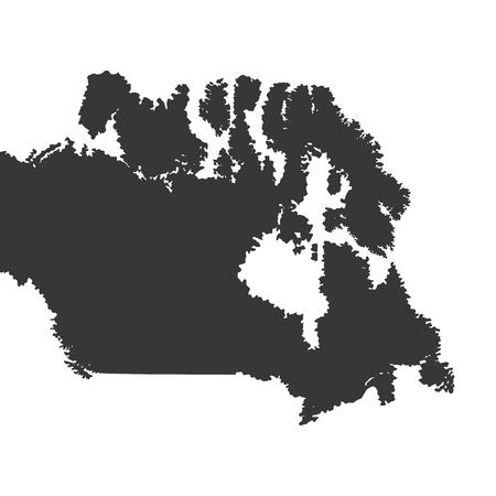 flat design canada map silhouette icon vector illustrationのイラスト素材