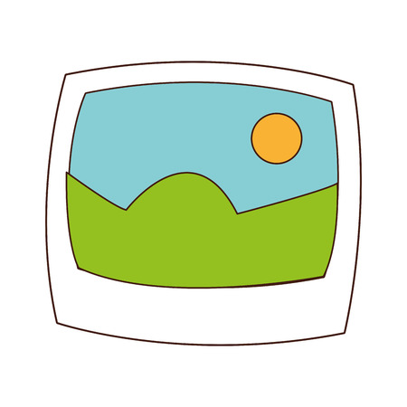 flat design landscape photograph icon vector illustrationのイラスト素材