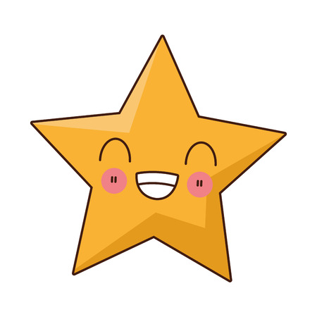 flat design kawaii star icon vector illustrationのイラスト素材