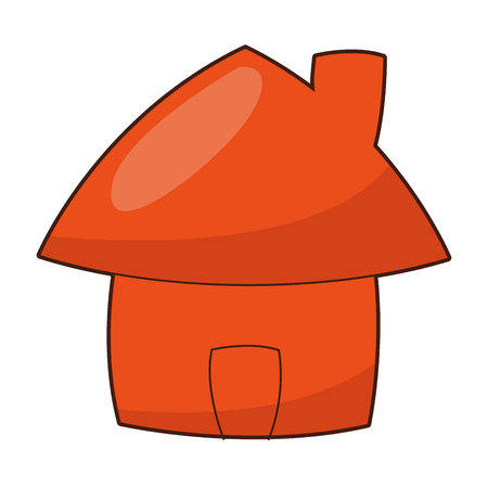 flat design cute cartoon house icon vector illustrationのイラスト素材