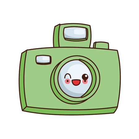 flat design kawaii photographic camera icon vector illustrationのイラスト素材