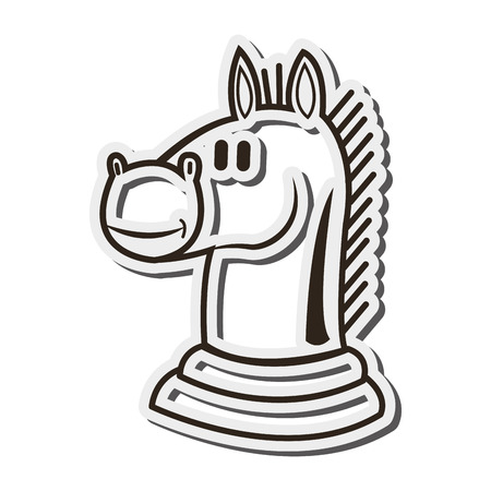 flat design knight chess piece icon vector illustrationのイラスト素材