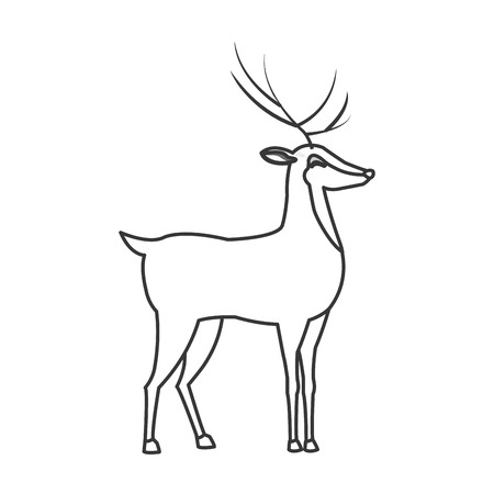 flat design single reindeer icon vector illustrationのイラスト素材