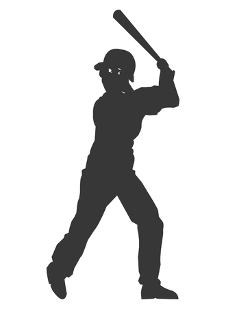 flat design baseball player icon vector illustrationのイラスト素材