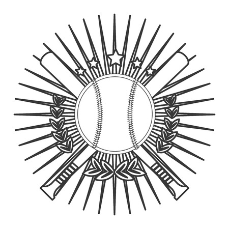 flat design baseball emblem icon vector illustrationのイラスト素材