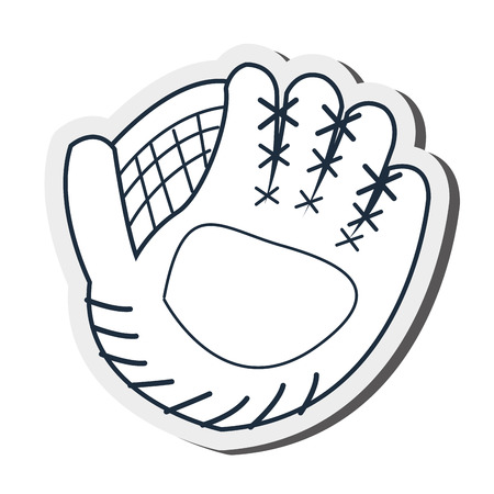 flat design baseball glove icon vector illustrationのイラスト素材