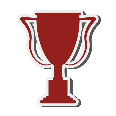 flat design trophy cup icon vector illustrationのイラスト素材