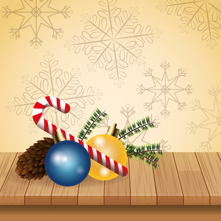 sphere leaves candy decoration merry christmas holiday celebration icon. Colorfull illustration. Vector graphicのイラスト素材