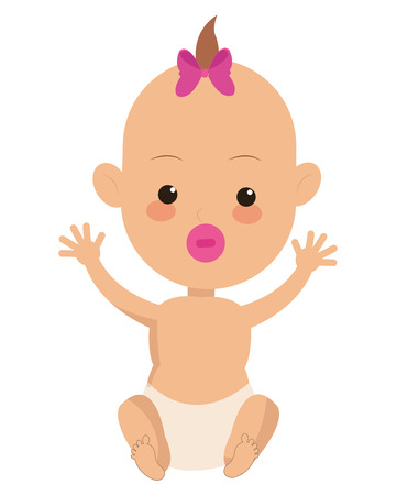 flat design single baby icon vector illustrationのイラスト素材