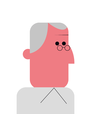 flat design elder man icon vector illustrationのイラスト素材