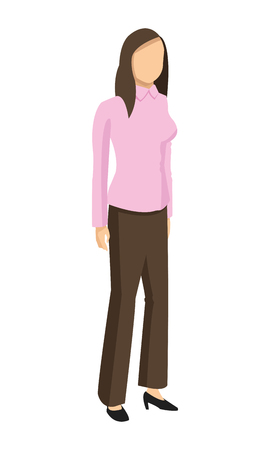 flat design business woman fashion icon vector illustrationのイラスト素材