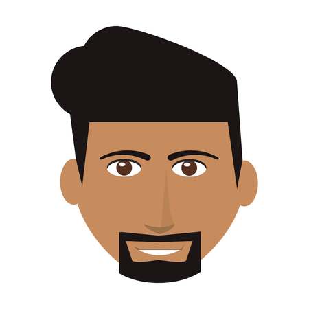flat design single man with facial hair icon vector illustrationのイラスト素材