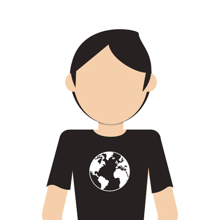 flat design single man icon vector illustrationのイラスト素材
