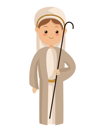 flat design virgin mary icon vector illustrationのイラスト素材