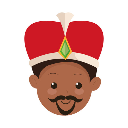 flat design balthazar magi icon vector illustrationのイラスト素材