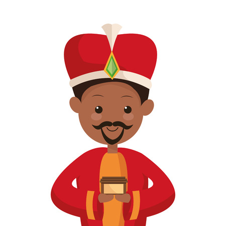 flat design balthazar magi icon vector illustrationのイラスト素材