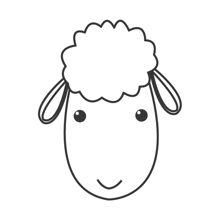 flat design sheep cartoon icon vector illustrationのイラスト素材