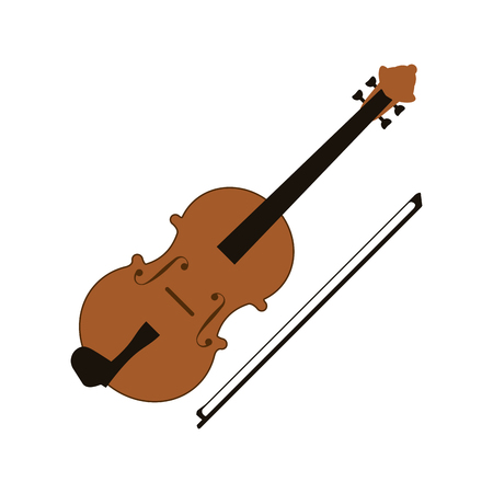 flat design single violin icon vector illustrationのイラスト素材