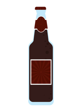 flat design beer bottle icon vector illustrationのイラスト素材