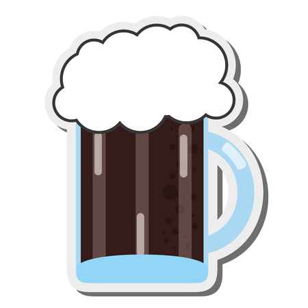 flat design glass of beer icon vector illustrationのイラスト素材